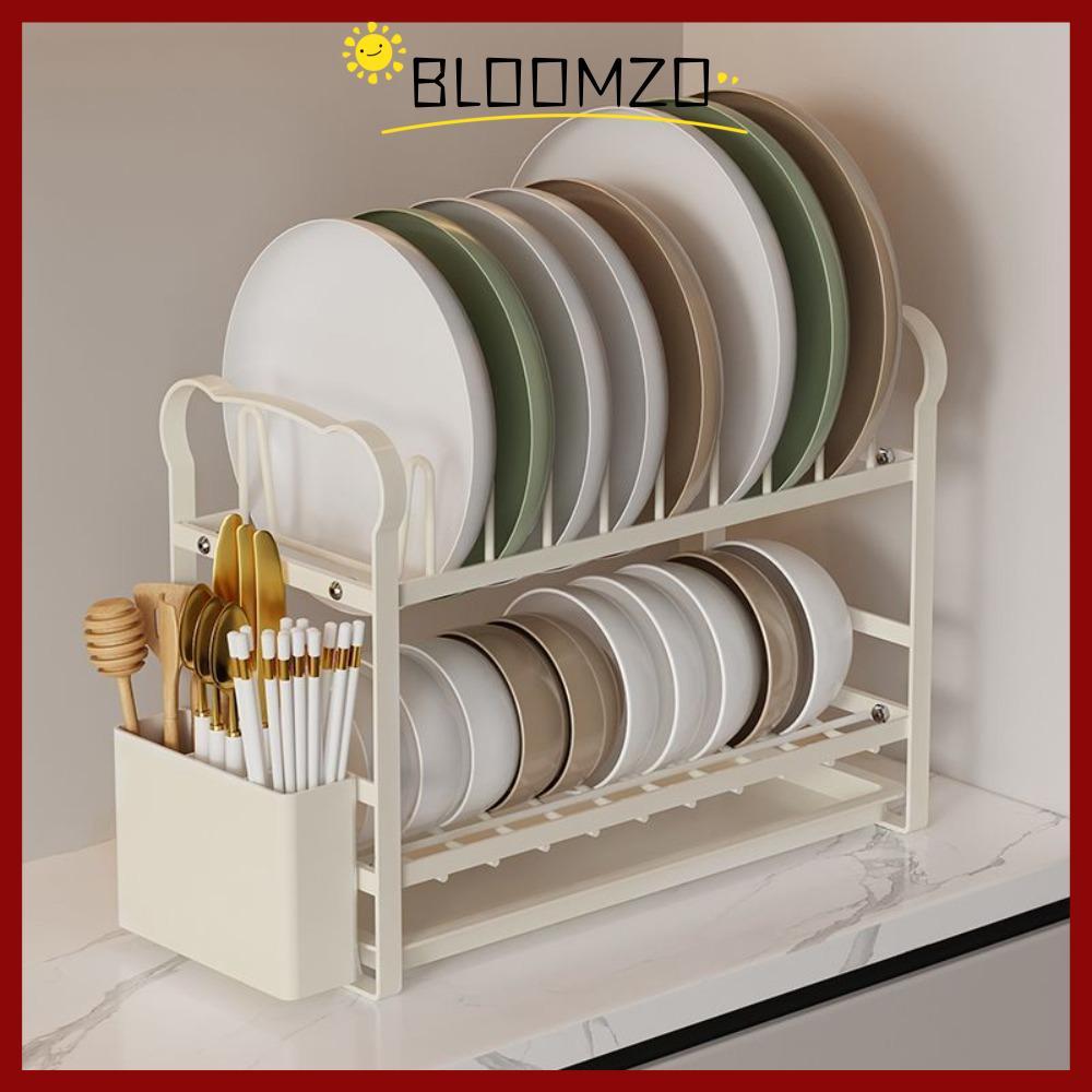 ปลาค็อดBLOOMZO ชั้นวางจานแห้ง, มัลติฟังก์ชั่นพร้อมชั้นเก็บตะเกียบ, คุณภาพสูงสะดวกเหล็กคาร์บอนอุปกรณ์จัดระเบียบอาหารเย็นอุปกรณ์ครัว