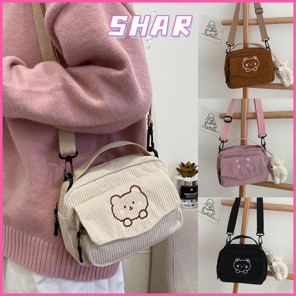 SHAR Messenger Bag Women Satchel Corduroy Handbags