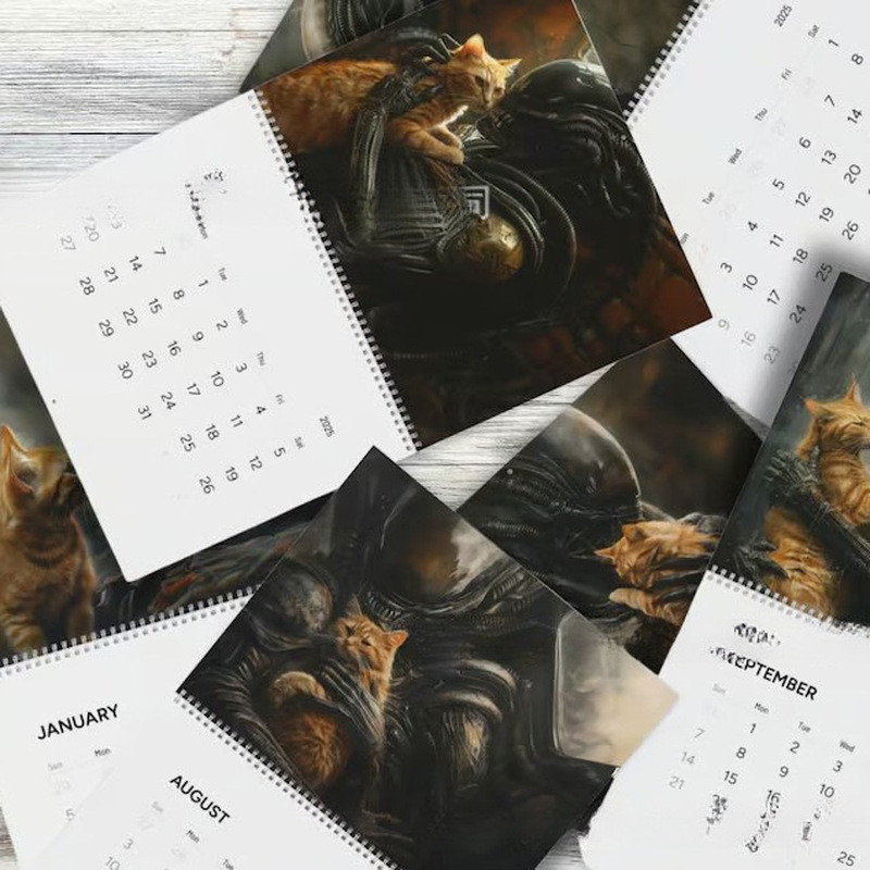 สินค้าใหม่ Creepy Cats 2026 Wall Calendar Wall Calendar ปฏิทิน Horror Movie Fan Wall Calendar Gift K