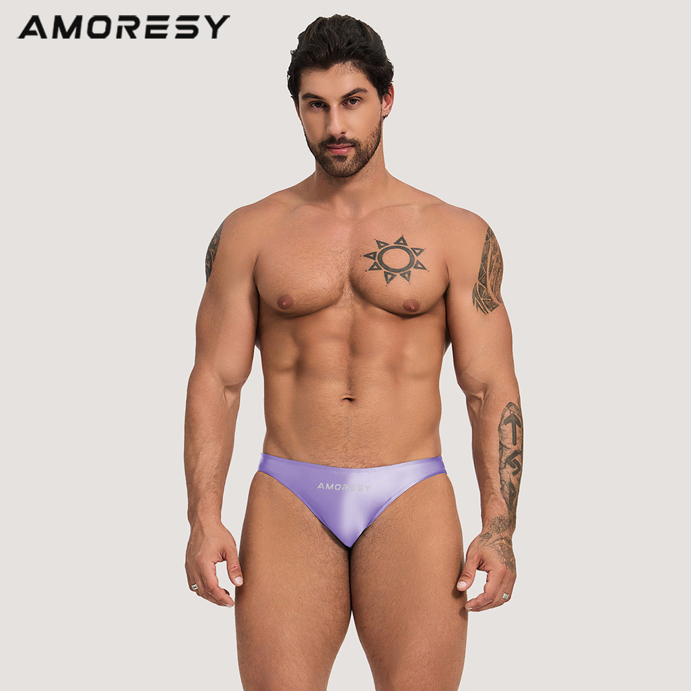 AMORESY Oceanus กางเกงกีฬาสำหรับผู้ชาย สไตล์ญี่ปุ่น มีสีทึบและเอวติดกระดุม สบายๆ ในเนื้อผ้า.Spandex