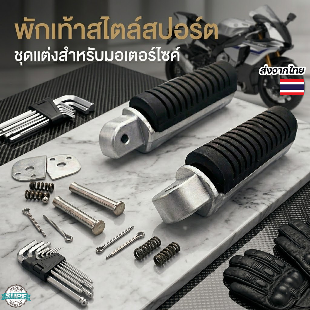 พักเท้าฮายาเต้แท้ สำหรับ Wave125i/110i แปลงใส่ Wave Dream ได้ พักเท้าหลังผู้โดยสาร แข็งแรง ทนทาน ตรงรุ่น