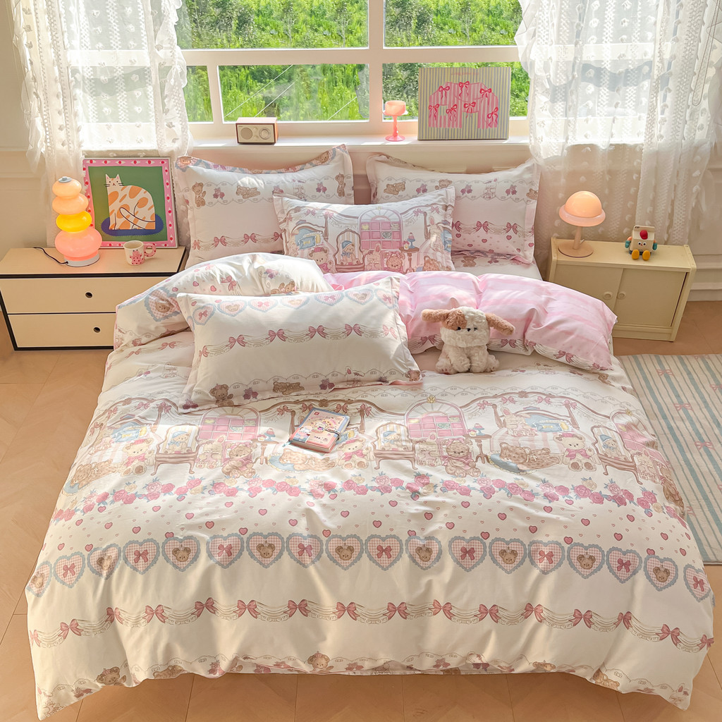 [Ready Stock] ชุดผ้าปูที่นอนครบเซ็ต 4 ชิ้น ราคาถูกที่สุด พร้อมส่ง