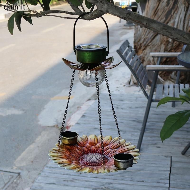 QUIM แขวน LED Bird Feeder สําหรับ Wild Bird Solar Bird Feeder กลางแจ้ง Bird Feeder