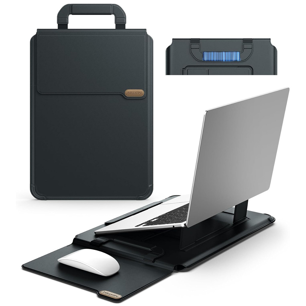 เคสแล็ปท็อปหนัง Nillkin 16 นิ้วพร้อมที่จับขาตั้งปรับได้สําหรับ MacBook/Samsung/Surface/HP/Chromebook