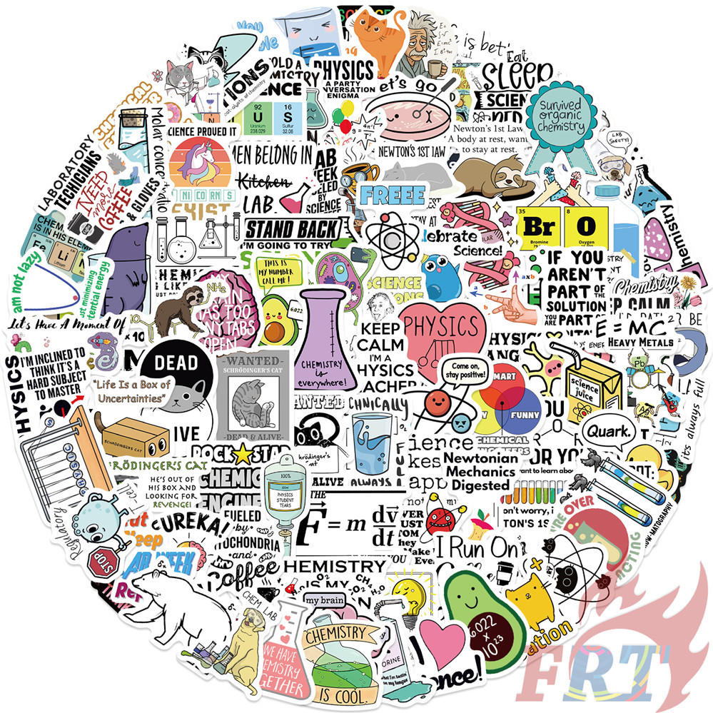 100ชิ้น/เซ็ต ❉ เคมี & ฟิสิกส์ & ชีววิทยา‌ - สติกเกอร์เลื่อนวิทยาศาสตร์ตลก ❉ แฟชั่น DIY สติ๊กเกอร์สติ๊กเกอร์ Doodle กันน้ํา