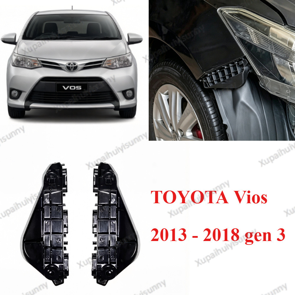 วงเล็บกันชนหน้า การสนับสนุนการเชื่อมต่อ Leafplate สำหรับไฟหน้า เหมาะสำหรับ TOYOTA Vios 2013 - 2018 g