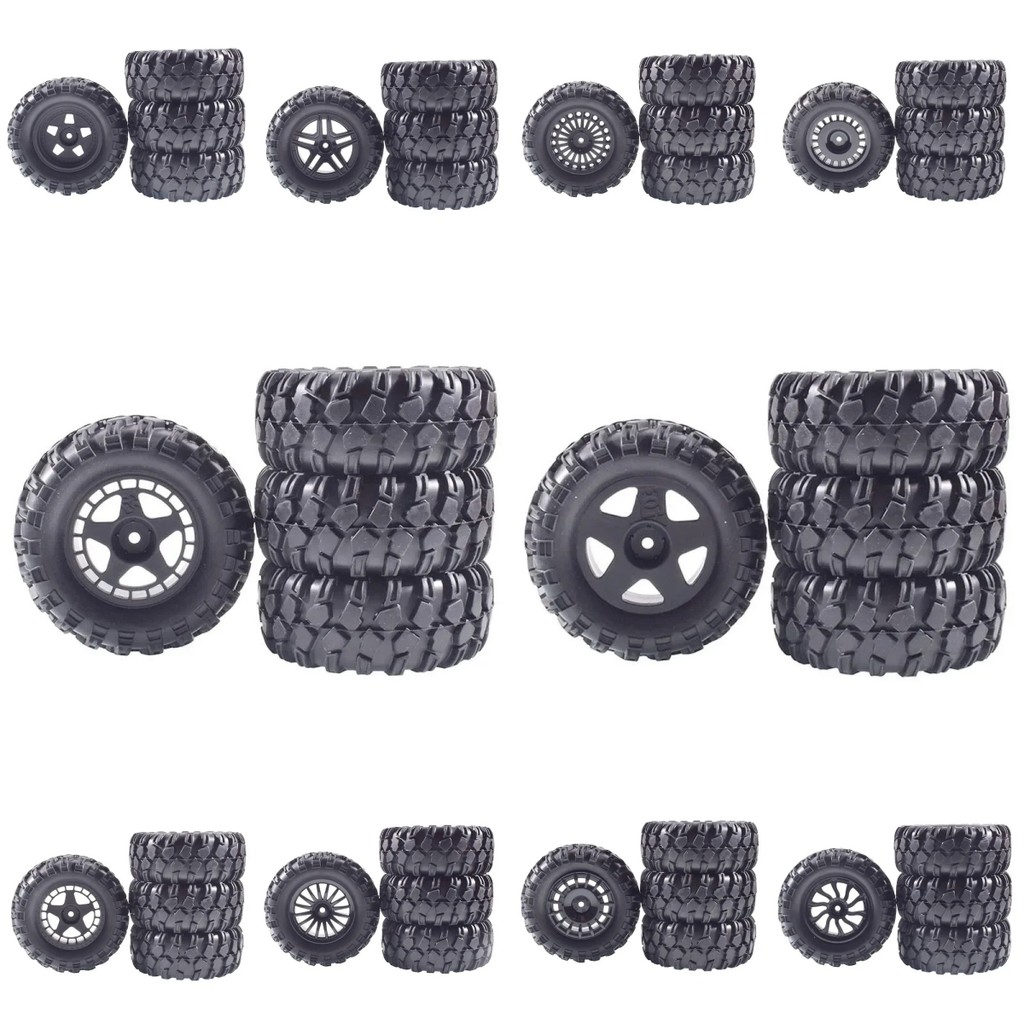 4pcs 90*36mm 10 รูปแบบยางและไนลอนล้อขอบสําหรับ MN128 MN999 MN86 MJX 10208 Universal