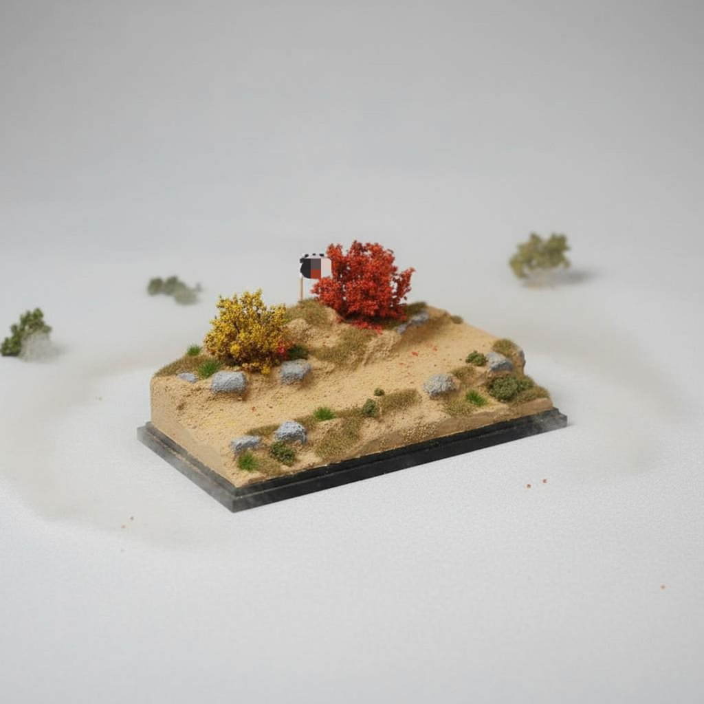 รายละเอียดที่สมจริง 1:64 Scale Mountain Road Scene Collectors Gift Car Photography Base for Shelf