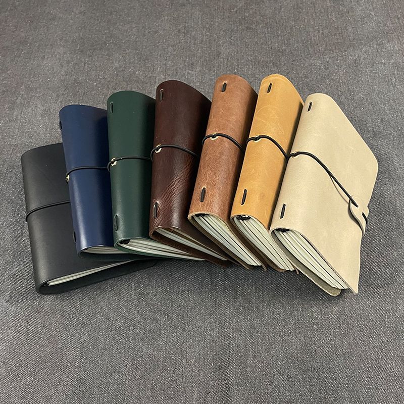 Cowhide TN Handbook a6 Notebook Retro Diary Rubber Band Notebook Tying Rope Notebook Cowhide Strap