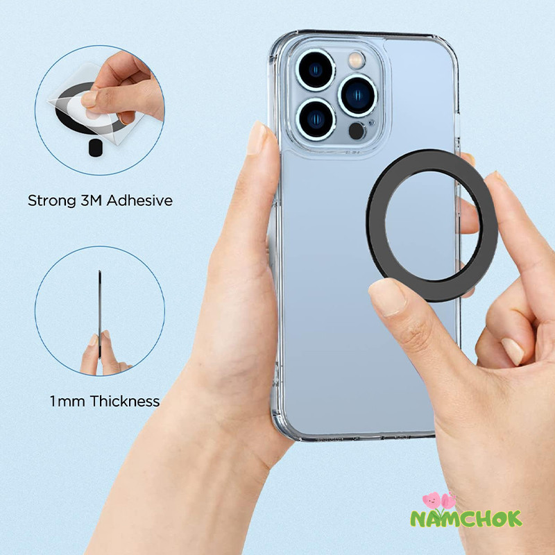 【NK】แหวนแม่เหล็ Magnetic Ring แม่เหล็กติดโทรศัพท์ แม่เหล็กติดมือถือ สติกเกอร์แม่เหล็ก เคสแม่เหล็ก การชาร์จแบบไร้สายแผ่นแ