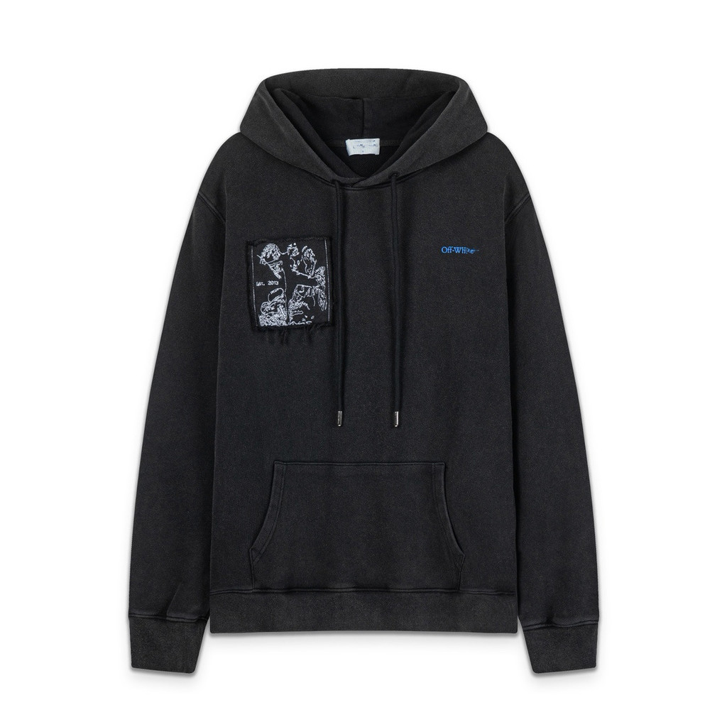 AVQH Off-White Spring and autumn unisex washed vintage long-sleeve hoodie with oil painting print