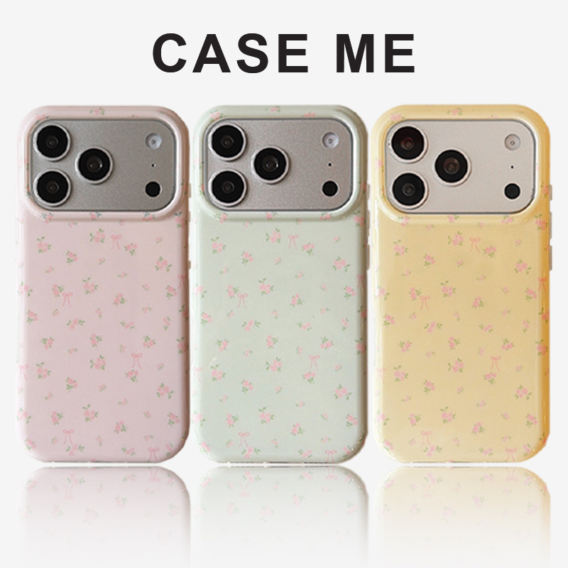 INS สีลูกกวาดลายดอกไม้หลุมใหญ่เคสโทรศัพท์สําหรับ iPhone 14 15 16 17 Pro Max iPhone13 Hard IMD Shatter ทนสิ่งสกปรกปกหลัง