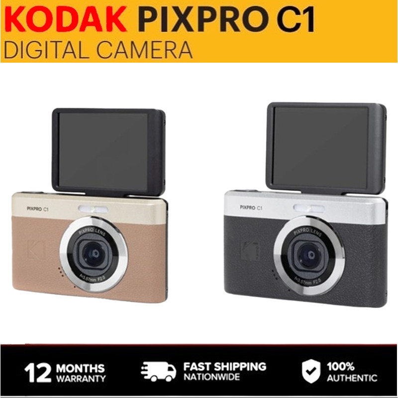Kodak PIXPRO C1 กล้องดิจิตอลขนาดกะทัดรัด 13MP 1080p Selfie 180° การเอียง จอแอลซีดี