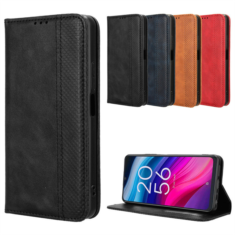 เหมาะสําหรับ TCL 501 เคสโทรศัพท์ TCL501 4G โทรศัพท์หนังแม่เหล็กพลิกการ์ดป้องกันกรณีฝาครอบ T433D