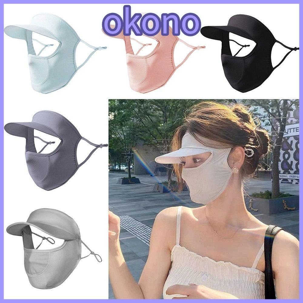 OKONO ผ้าพันคอดอกซัน ผ้าไหมน้ำแข็ง.UPF50+ ป้องกันรังสี UV มีมาดบังแดด พกพาสะดวกสำหรับการขี่จักรยาน