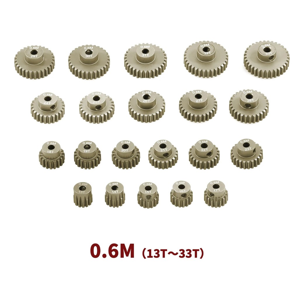3.175 มม.M0.6 13T-33T อลูมิเนียม Pinion เกียร์สําหรับ 1/10 RC รถ - ความแม่นยําสูงทนทานมอเตอร์เกียร์