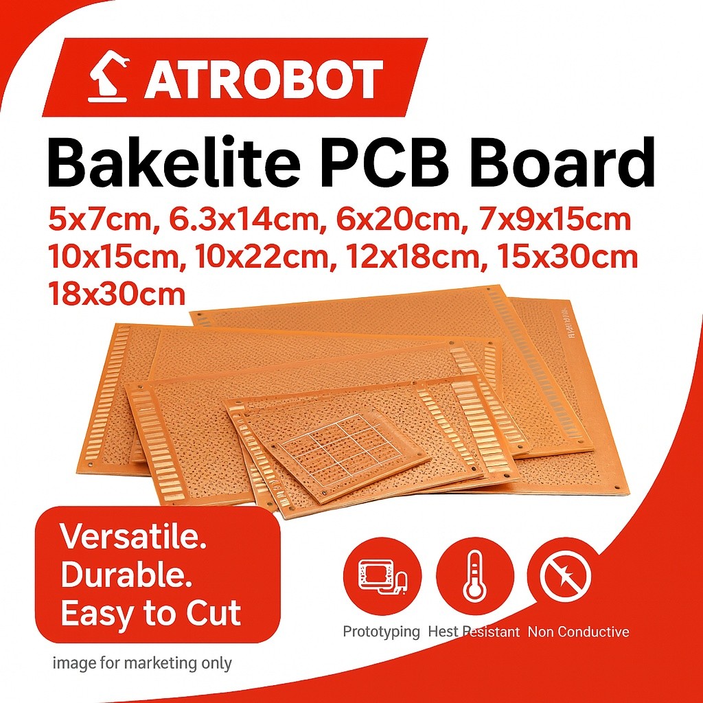 Base: Universal PCB Bakelite แผ่นปริ้นท์ รูมาตรฐาน 94HB (ขนาด 5x7, 7x9, 6x20, 6.3x14, 9x15, 10x15 ซม.)