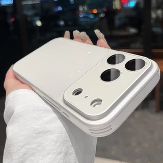 พรีเมี่ยม17PROMAX Silver-สีขาวMatte Magneticกรณีเลนส์ฟิล์มสําหรับiPhone 13 14 15 16 17 Pro Maxกรณี15PRO 16PROปลอกล้อมรอบอย่างเต็มที่Anti-Fallกันกระแทกปกหลัง