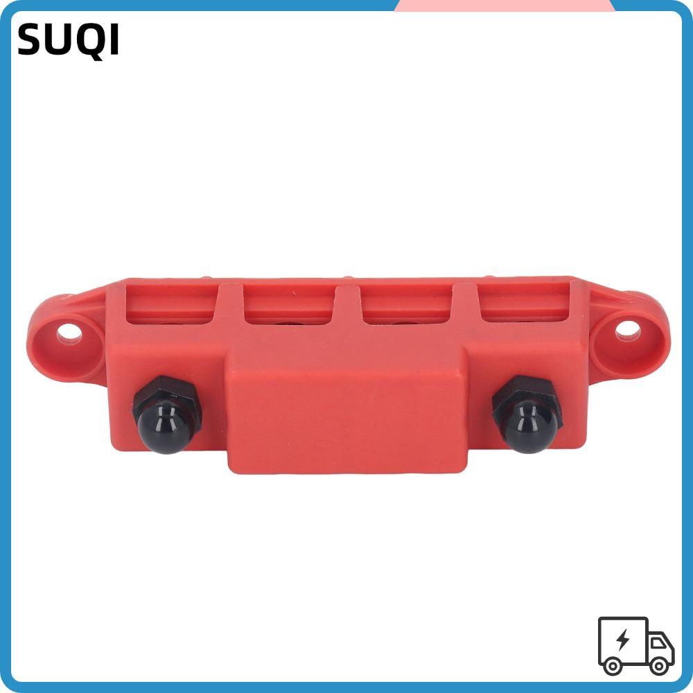 SUQI M10 Studs Bus Bar, M10 3/8 48VDC 250A 4 ตําแหน่ง Bus Bar, สกรู Terminals สีแดง/สีดํา 4 ตําแหน่ง