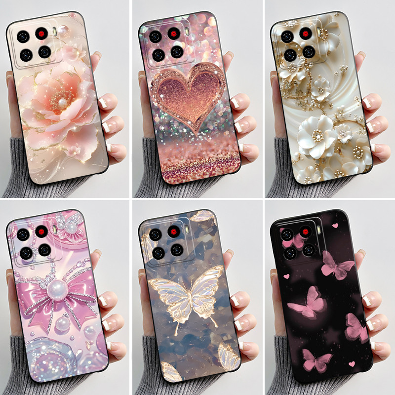 รูปแบบการพิมพ์สําหรับ ZTE Blade A56 Z2473 (Nubia A56) A56Pro ซิลิโคนอ่อนนุ่มฝาครอบเปลือกสีดําสําหรับใบมีด A56 Pro ดอกไม้น่ารักการ์ตูนปลอก