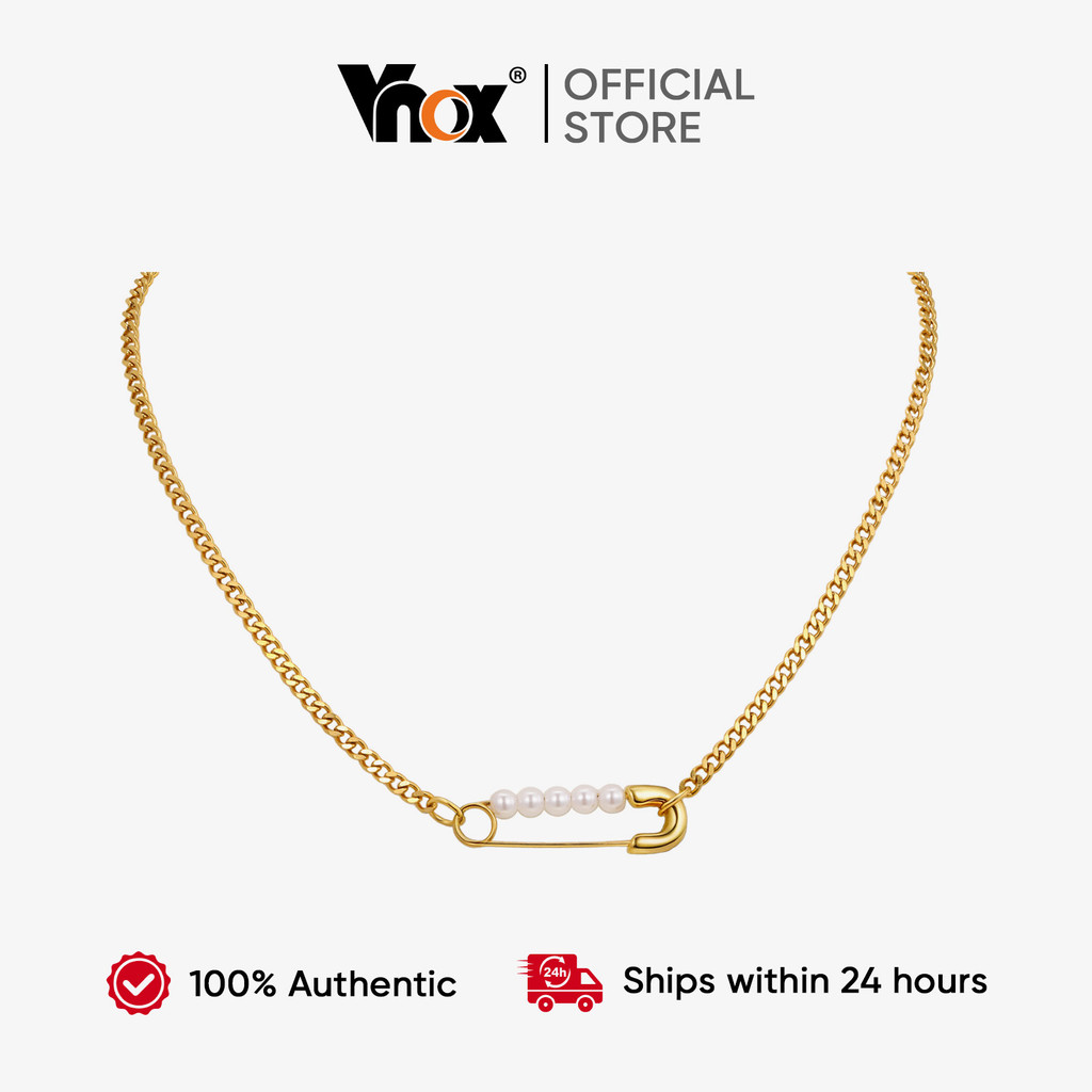 Vnox สร้อยคอมุกแบบปลอดภัย ออกแบบไม่เหมือนใคร เครื่องประดับสำหรับผู้หญิง เพิ่มความสวยงามเป็นของขวัญพิเศษ