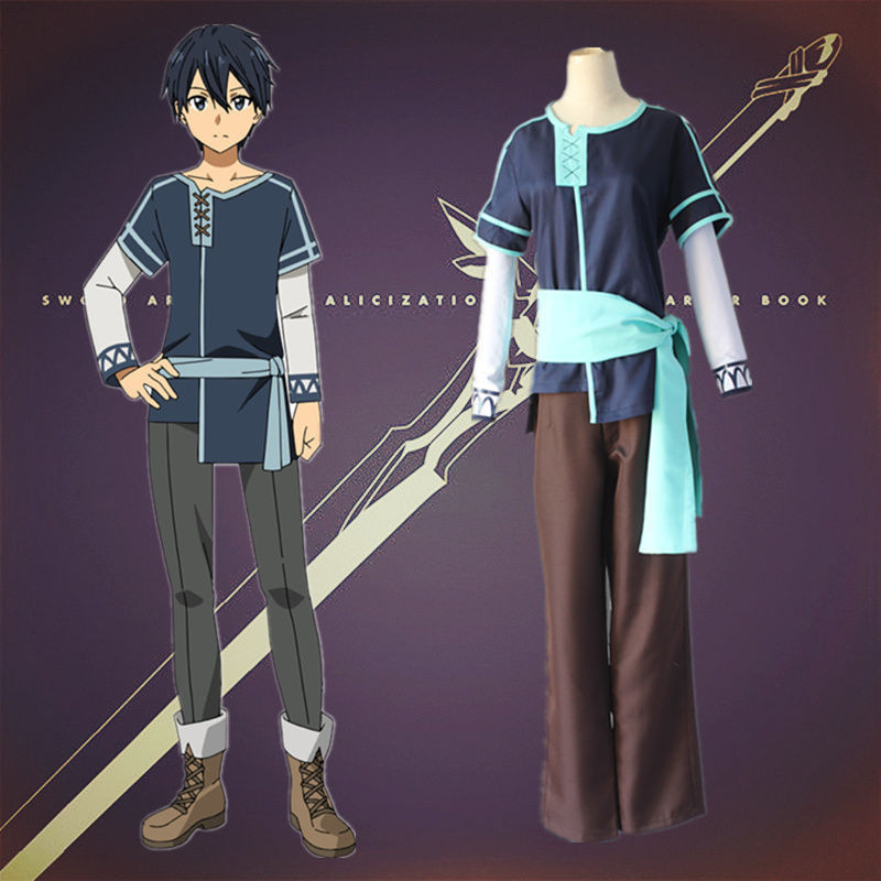 Sword Art Online Sword Art Online SAO Alicization Kirigaya Kazuto Kirito คอสเพลย์เครื่องแต่งกาย 24 ร