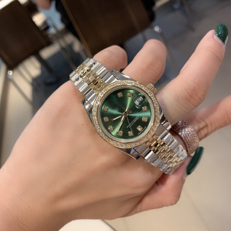 นาฬิกาผู้หญิง Laojia Oyster Perpetual Datejust 31MM ระบบอัตโนมัติ ซีรีส์ Datejust สีเขียวมะกอก