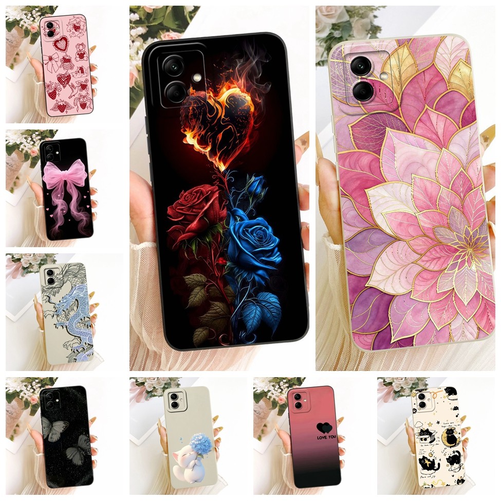 ปลอกสําหรับ Samsung Galaxy A04 ฝาครอบแฟชั่นการ์ตูนน่ารักตลกทาสีเคสซิลิโคน A045F A045M