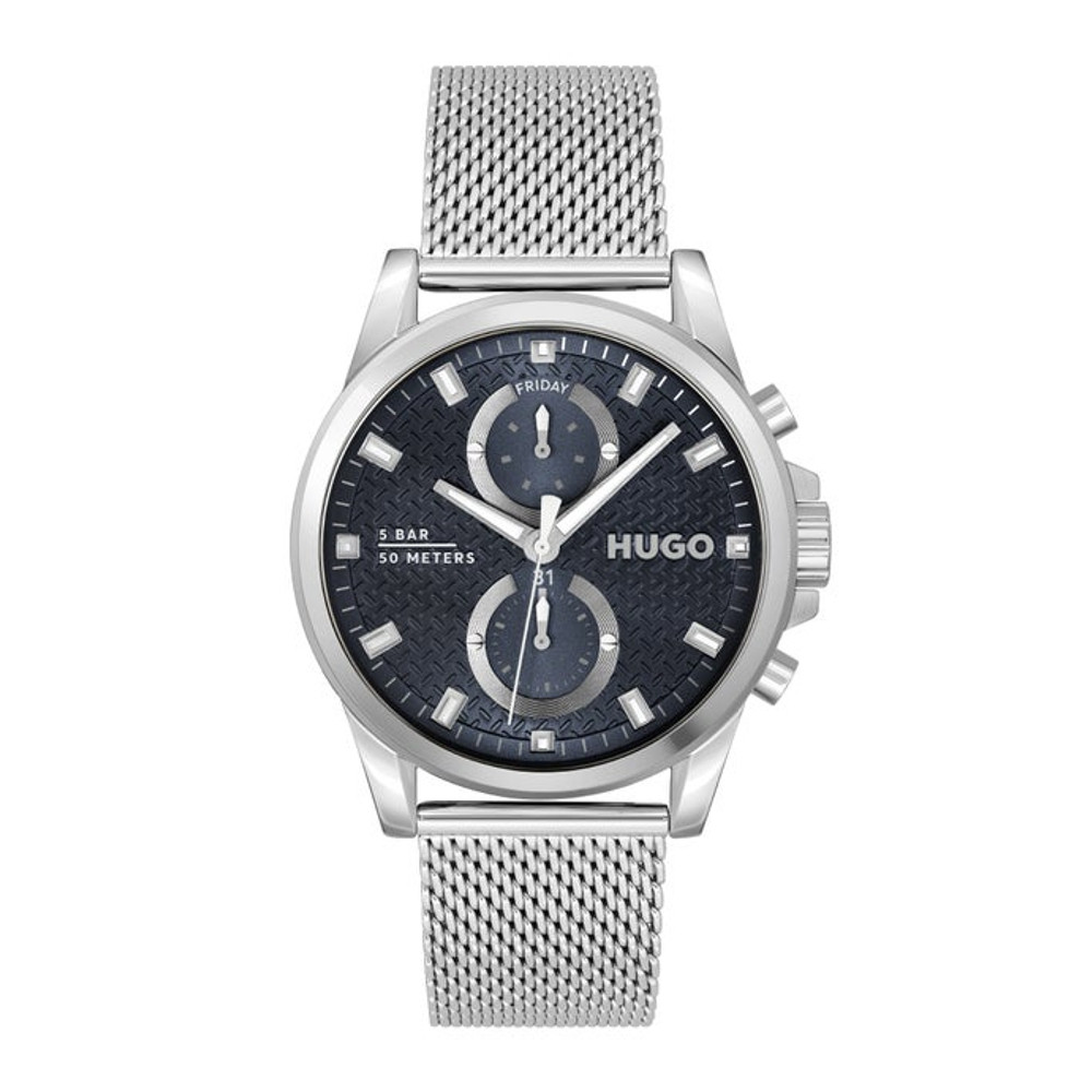 HUGO BOSS นาฬิกาข้อมือผู้ชาย RUN รุ่น HB1530316 สายสเเตนเลส สีเงิน 44มม.