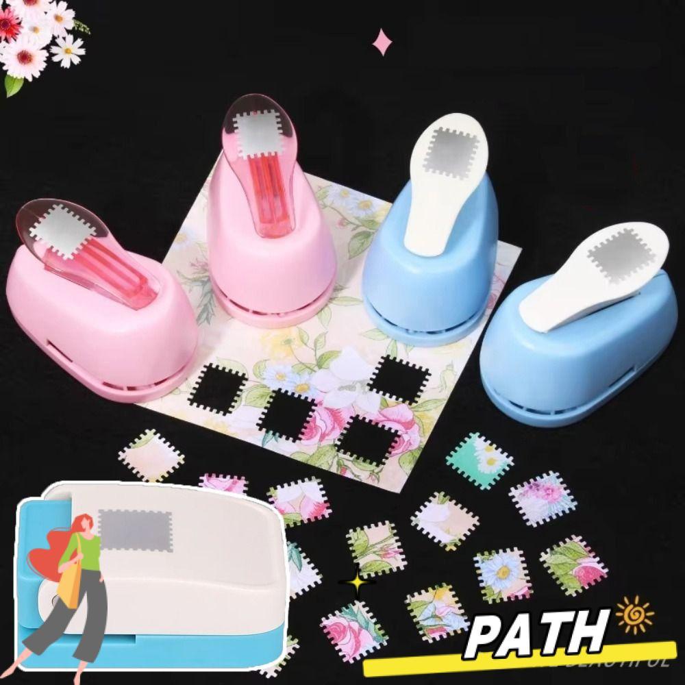 PATH แสตมป์ลายนูน|Embosser DIY หัตถกรรมแสตมป์ Border Punch, Handmade ประหยัดแรงงานแบบพกพาแสตมป์ฟัน Puncher สําหรับกระดาษหัตถกรรม Scrapbooking
