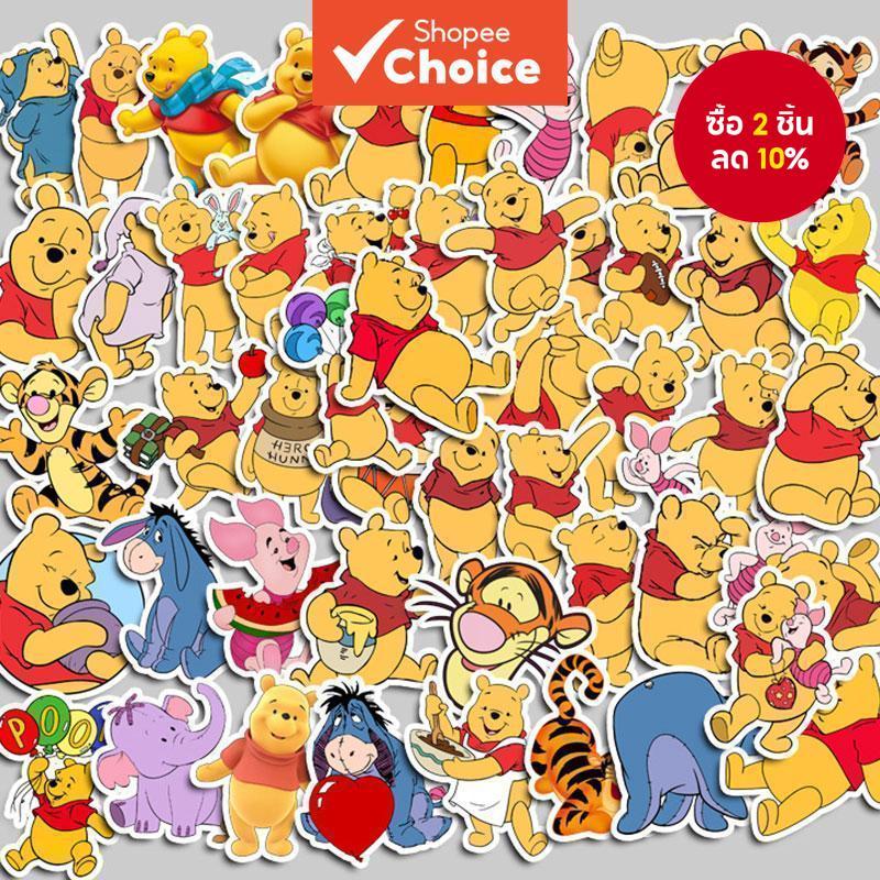 สติกเกอร์ ลายวินนี่ เดอะ พูห์น่ารัก สําหรับตกแต่งสมุดภาพ คอมพิวเตอร์ Diy จํานวน 90 ชิ้น