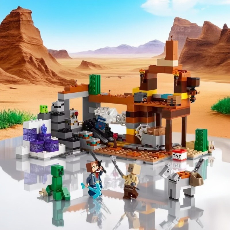 minecraft minecraft toy 2025 ประกอบบล็อกตัวต่อ Minecraft Series 21263 Wilderness Mine Donkey ประกอบข
