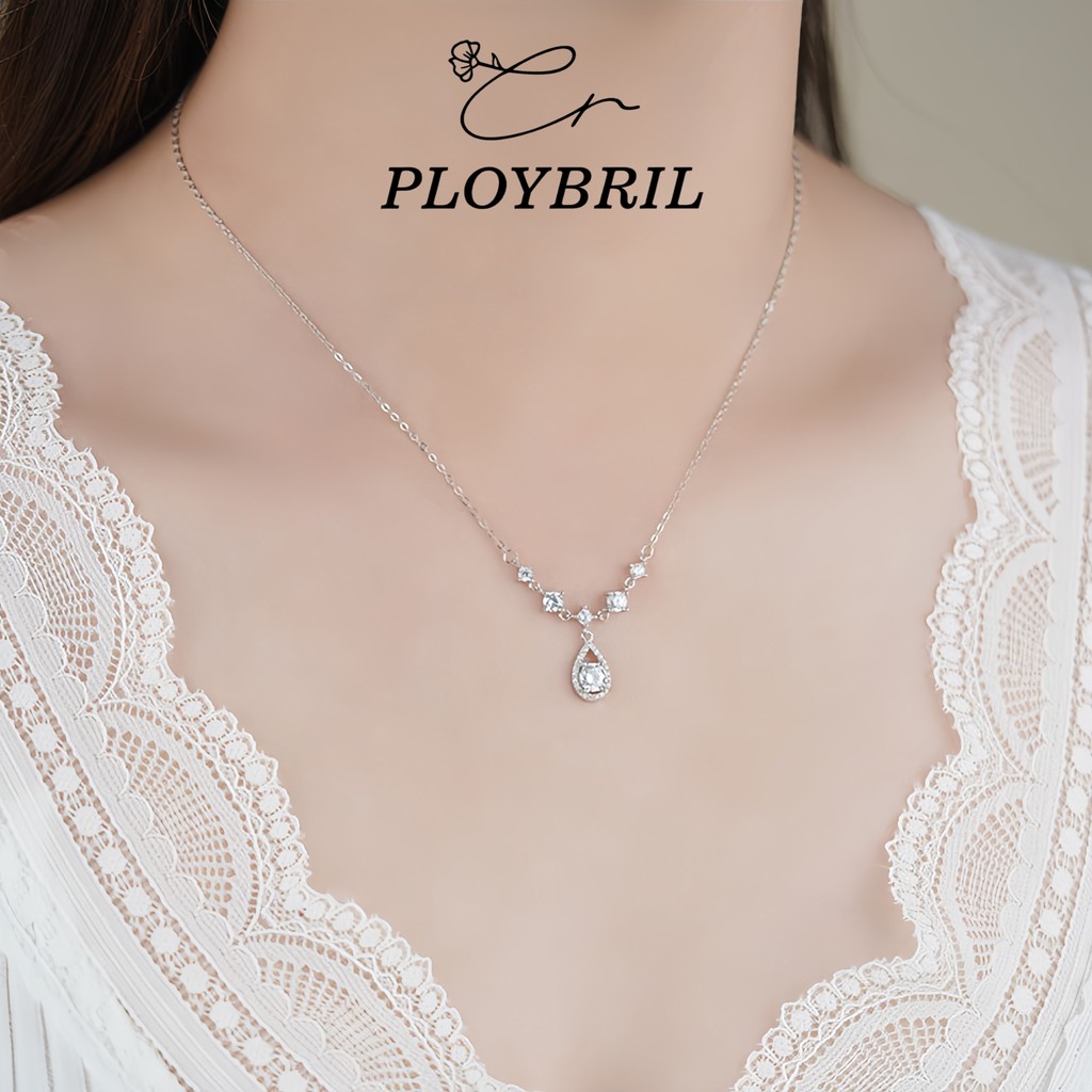 PLOYBRIL COD-พร้อมส่ง น้ำตาปลา สร้อยคอ ซุปเปอร์แฟลช ผู้หญิง ประณีต เฉพาะกลุ่ม ไฮเอนด์ X033