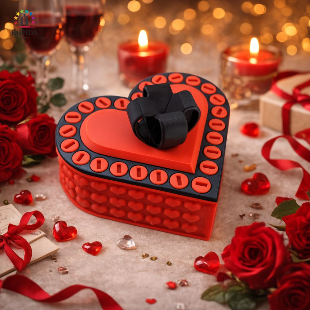 WILLIS Annoying กล่องของขวัญ, ตลก 8 ซม. Prank สกรูกล่อง, Interactive เกมที่ถอดออกได้รูปหัวใจเครื่องป