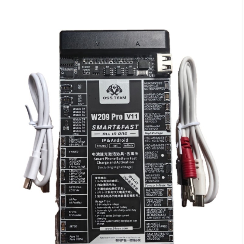 W209 Pro V11 ทดสอบบอร์ดเปิดใช้งานแบตเตอรี่สําหรับ iPhone 6-17 Pro max สําหรับแบตเตอรี่ Android Fast 