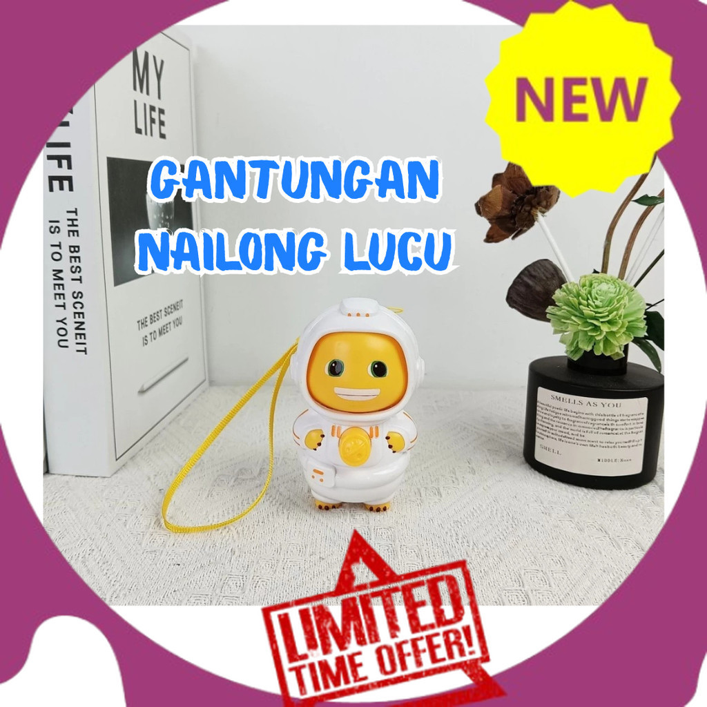 GANTUNGAN Nailong ที่แขวนเปลี่ยนหน้า / กระเป๋าใส่ตุ๊กตา Dino สีเหลืองน่ารัก Nailong Hanger