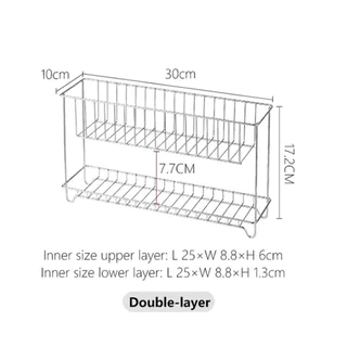 Omocha | ชั้นวางของสแตนเลส 304 ทรงแคบ ชั้นวางของในห้องน้ำ/ครัว Stainless Steel Storage Basket
