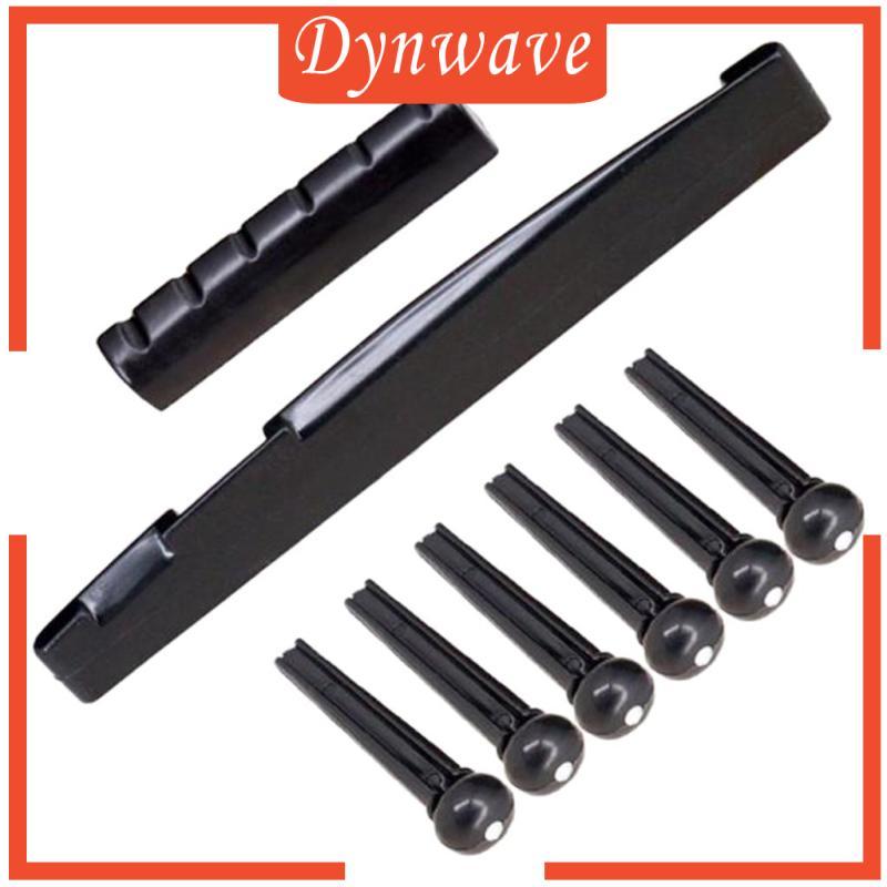 [Dynwave] 6x Acoustic Guitar Bridge Pin & Guitar Saddle & Guitar Nut Kit Luthier Tool