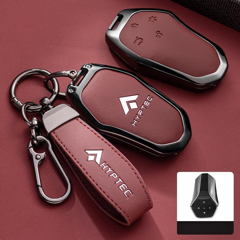 สังกะสีอัลลอยด์หนังกุญแจรถพวงกุญแจสําหรับ HYPTEC HT EV AION Hyptec GT