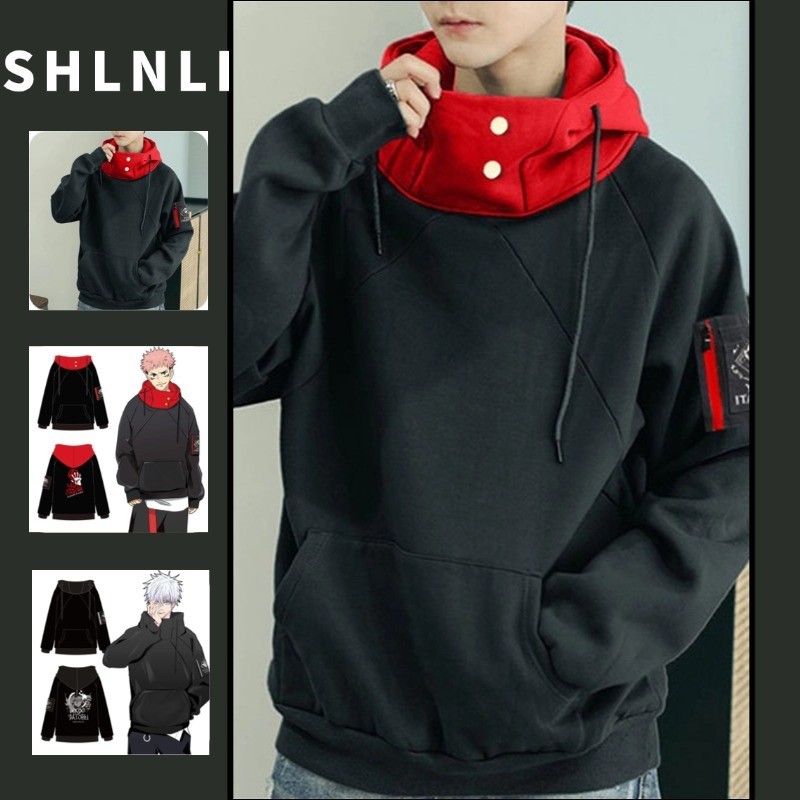 การ์ตูนอะนิเมะ Yuji Itadori Cosplay Hoodie สำหรับผู้ชาย พิมพ์กุมารทอง สวมใส่ได้ทั้งฤดูใบไม้ร่วงและฤด