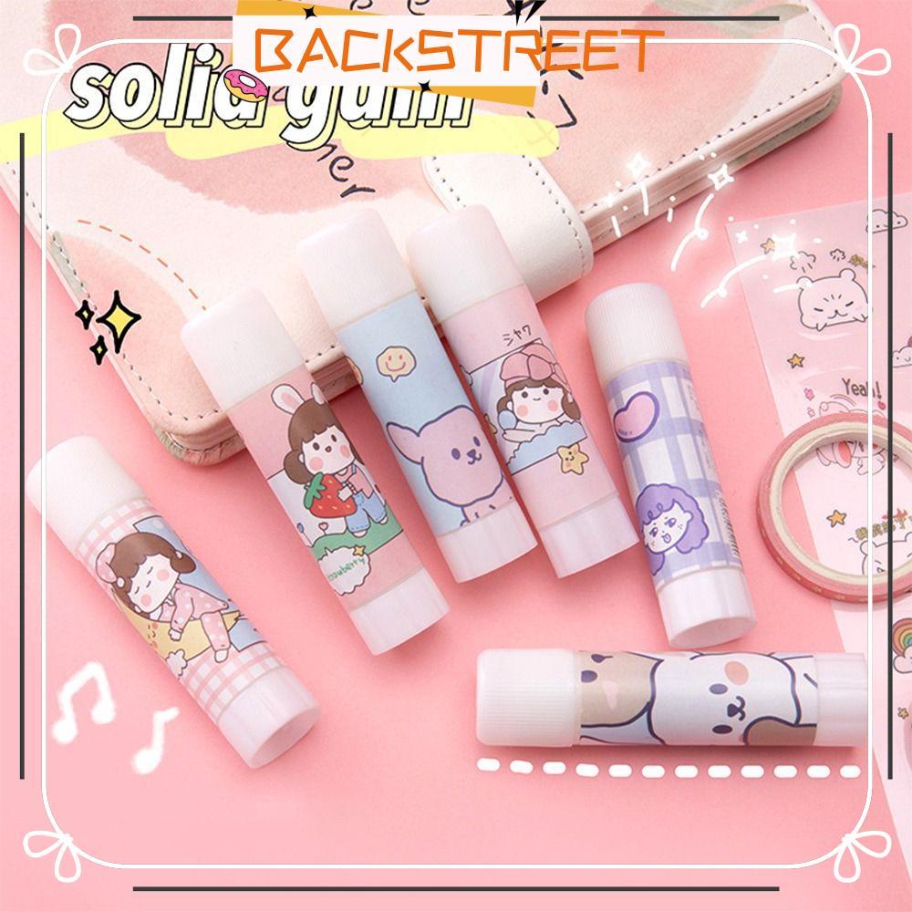 BACKSTAGESRET Solid Glue Stick, Cartoon Small Student Stationery Glue Stick, Office Supplies PVA Off