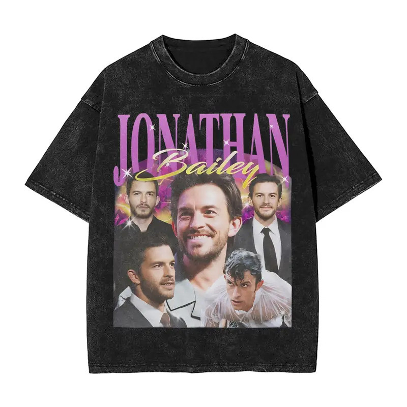 เสื้อยืด_unisex ลาย Pop English Jonathan Bailey Actor ทำจากผ้าฝ้าย 100%