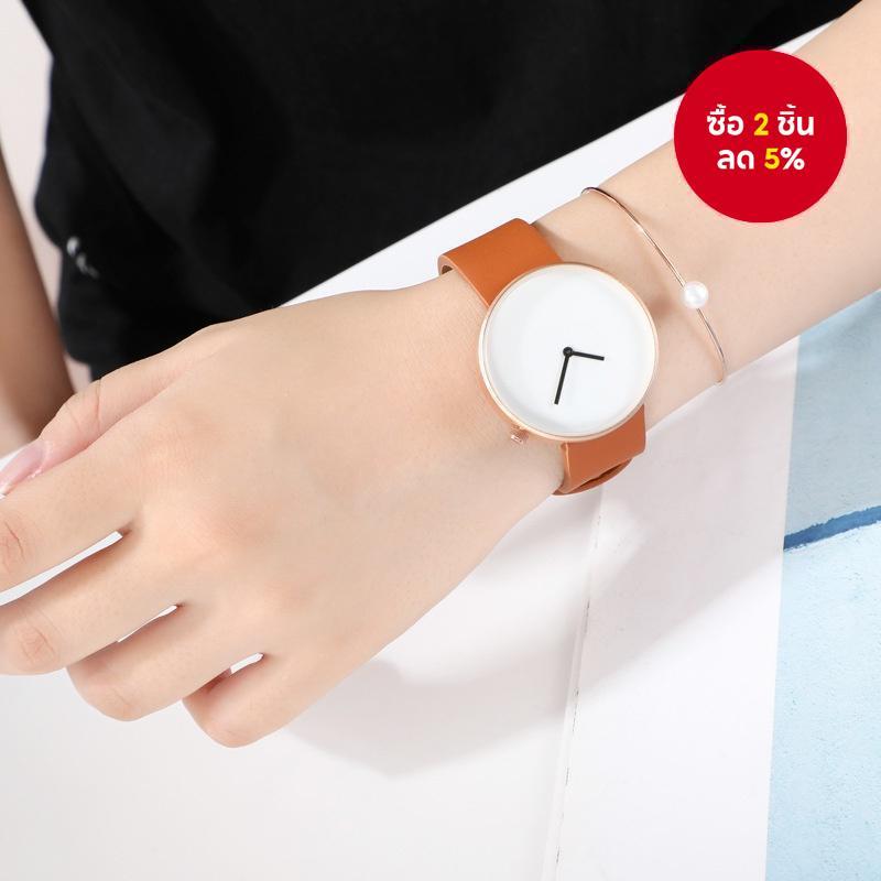 Pebble Round Womens Watch Classic Minimalist Waterproof Casual Elegant นาฬิกาข้อมือ