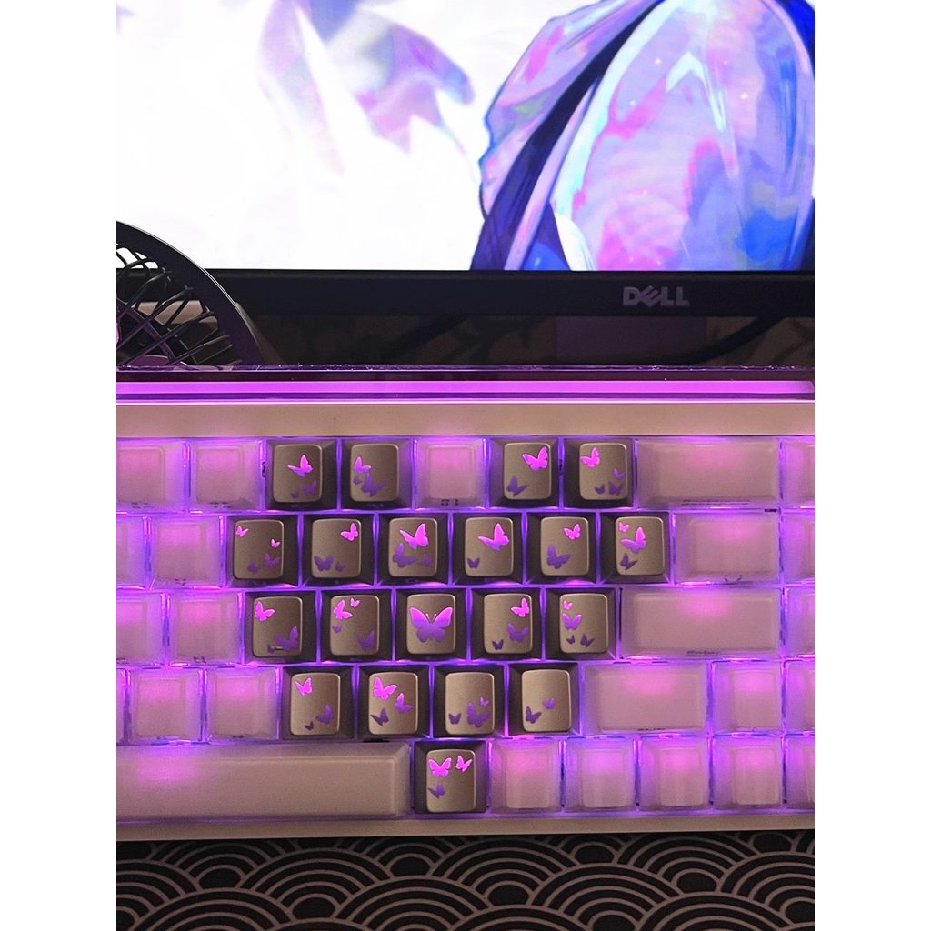 keycap ใส คีย์แคป ผีเสื้อ Keycap Heart Support wooting80 Night Devil ev63made68rs7 Rain 75win68ace68