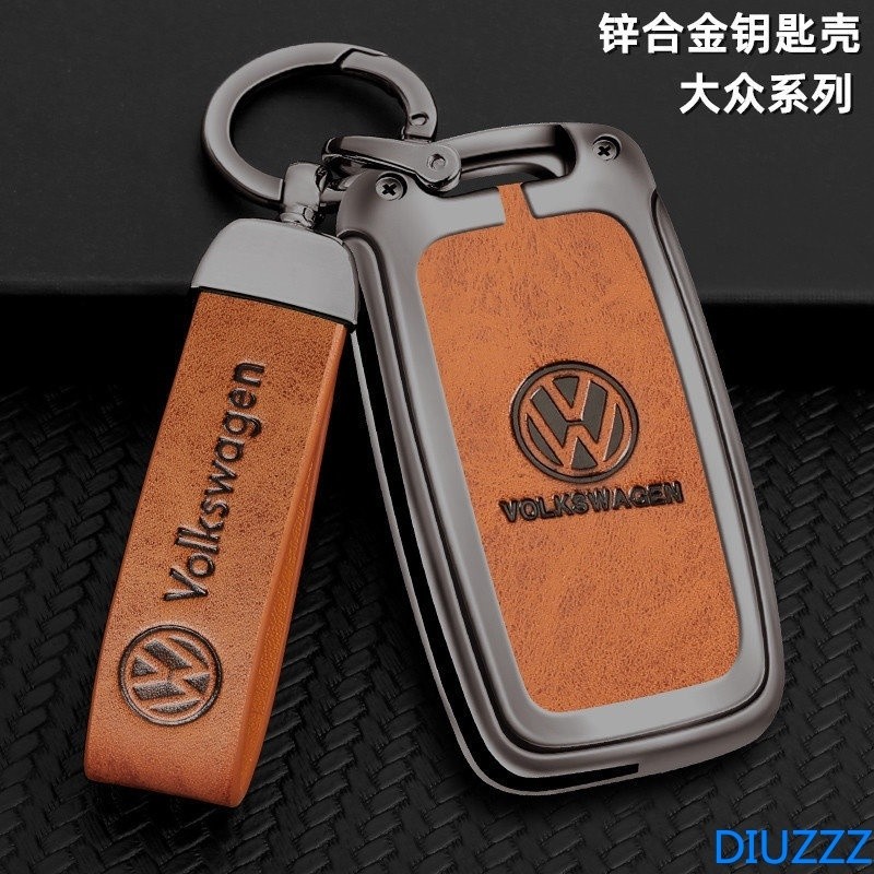 ฝาครอบกุญแจรถสําหรับ Volkswagen VW Polo Tiguan Golf Passat B6 B7 B5 Beetle Eos Scirocco Up E-up สังกะสีหนัง