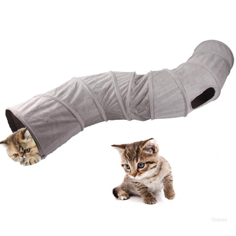 Shwnee S-Shape Cat Tunnel Dog Tube Toy Pet Hideout Tunnel Portable Travel Tunnel House