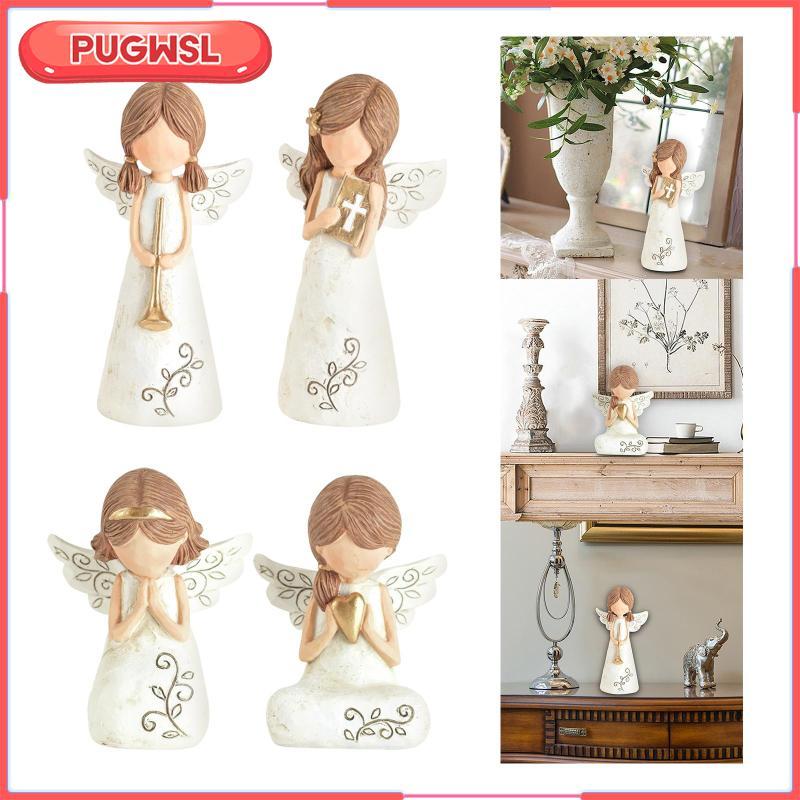 [pugwsl] นางฟ้าหุ่นงานฝีมือรูปปั้นตกแต่งประติมากรรมสะสมสําหรับโต๊ะหน้าแรกงานแต่งงานชั้นวางหนังสือตกแต่ง