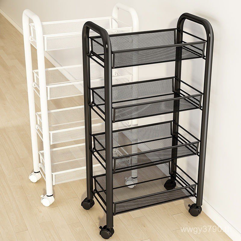 ชั้นวางผลิตภัณฑ์หลายชั้นที่เก็บของสําหรับเด็กชั้นเก็บของในครัวเรือนชั้นเก็บของชั้นวางขนมในครัวรถเข็น
