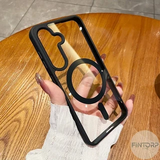 Magnetic เคส For Samsung A07 A17 A56 A16 A15 A37 A57 A54 A35 A06 A25 A26 A36 ฝาครอบกันกระแทกอะคริลิกใส