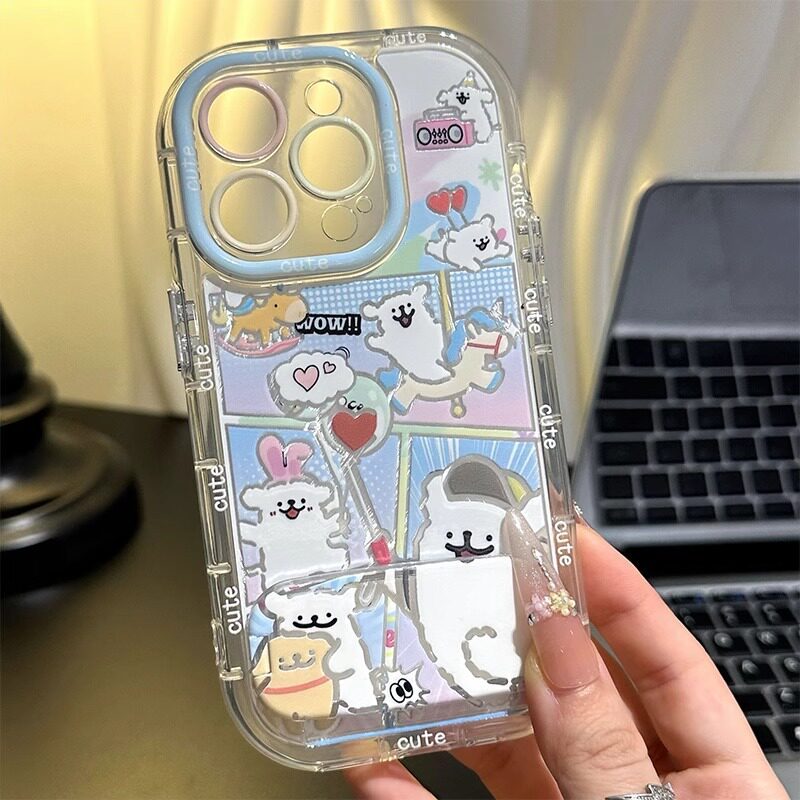 น่ารัก wow Line Puppy สไตล์ใหม่เหมาะสําหรับ Apple 16promax เคสโทรศัพท์ iphone OnePlus 1314 Redmi k80